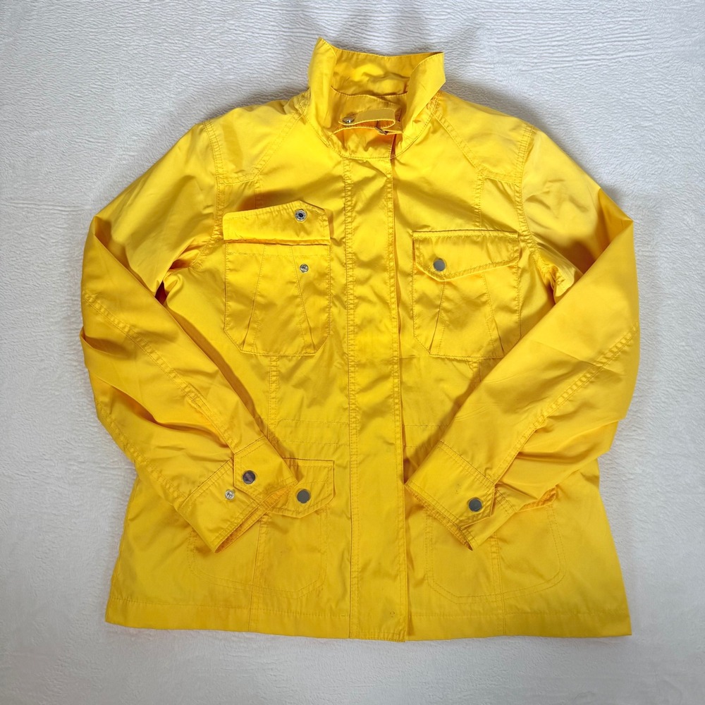 Coldwater Creek Yellow Utility Jacket Women's Lightweight Outdoor Multi Pocket M